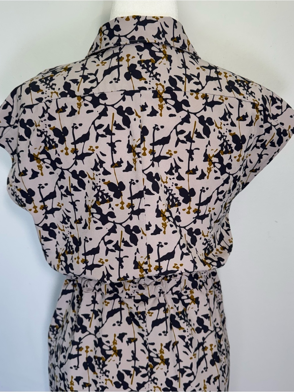 REI Cooperative Floral Print Midi Shirt Dress Drawstring Waist Cap Sleeve XS - Picture 6 of 15